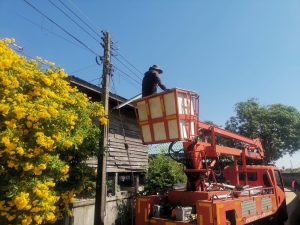 เทศบาลตำบลตาดทอง ลงพื้นที่ซ่อมแซมไฟฟ้าส่องสว่างสาธารณะในพื้นที่ตำบลตาดทอง อำเภอเมืองยโสธร จังหวัดยโสธร