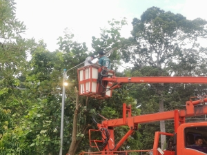 เทศบาลตำบลตาดทอง ลงพื้นที่ซ่อมแซมไฟฟ้าส่องสว่างสาธารณะในพื้นที่ตำบลตาดทอง อำเภอเมืองยโสธร จังหวัดยโสธร